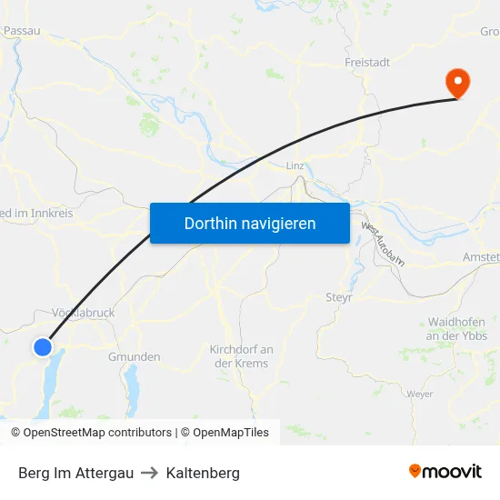 Berg Im Attergau to Kaltenberg map