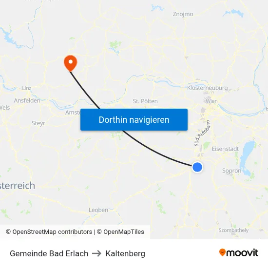 Gemeinde Bad Erlach to Kaltenberg map