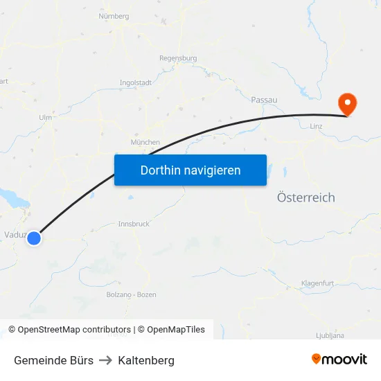 Gemeinde Bürs to Kaltenberg map