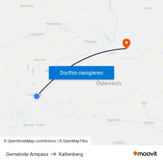Gemeinde Ampass to Kaltenberg map