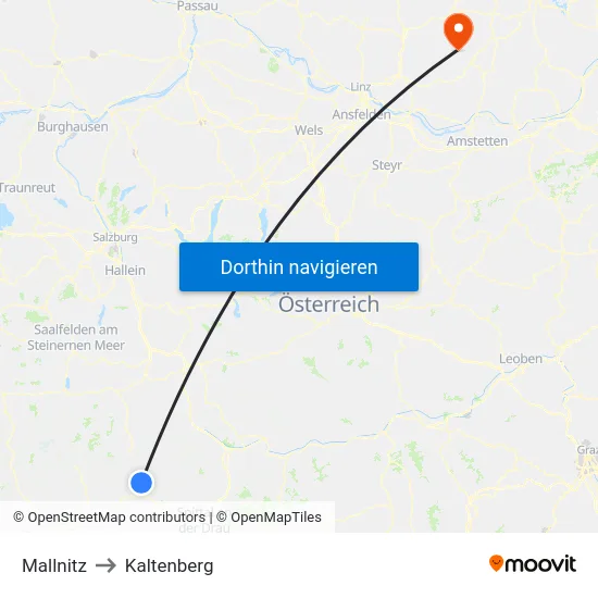 Mallnitz to Kaltenberg map