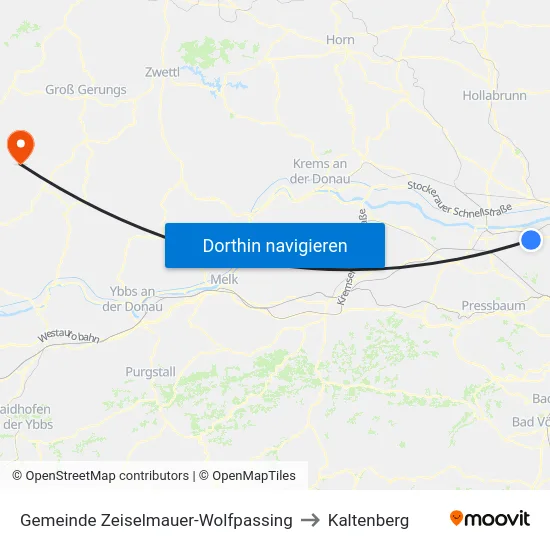 Gemeinde Zeiselmauer-Wolfpassing to Kaltenberg map