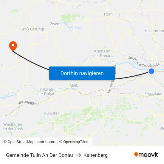 Gemeinde Tulln An Der Donau to Kaltenberg map