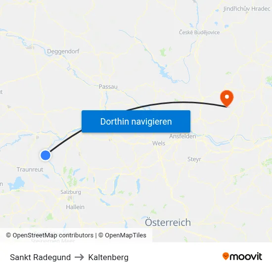 Sankt Radegund to Kaltenberg map