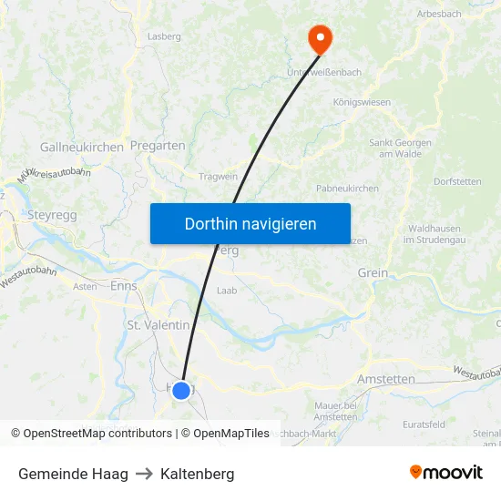 Gemeinde Haag to Kaltenberg map