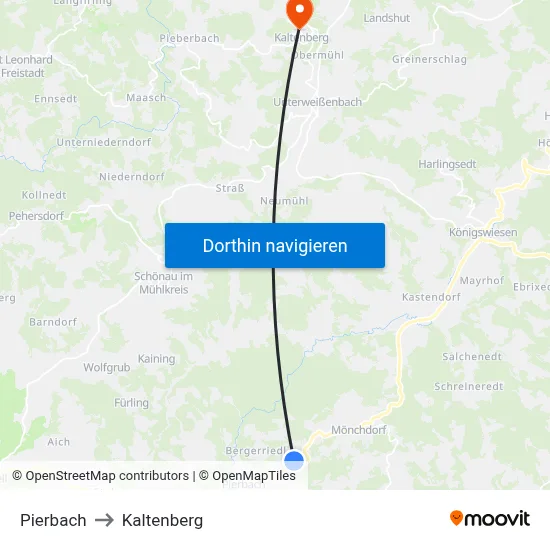 Pierbach to Kaltenberg map