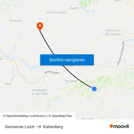 Gemeinde Loich to Kaltenberg map