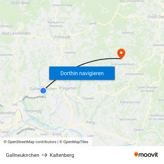 Gallneukirchen to Kaltenberg map