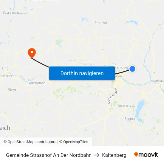 Gemeinde Strasshof An Der Nordbahn to Kaltenberg map