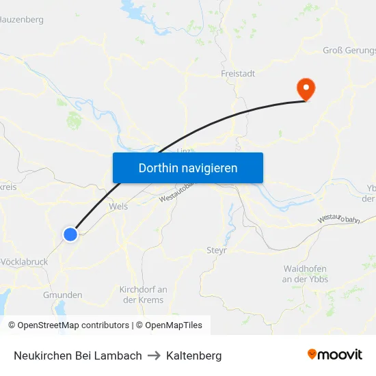 Neukirchen Bei Lambach to Kaltenberg map