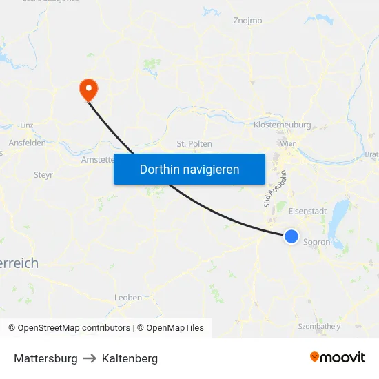 Mattersburg to Kaltenberg map