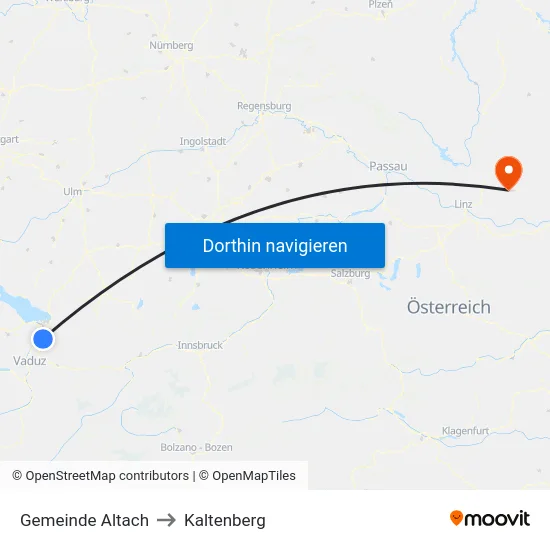 Gemeinde Altach to Kaltenberg map