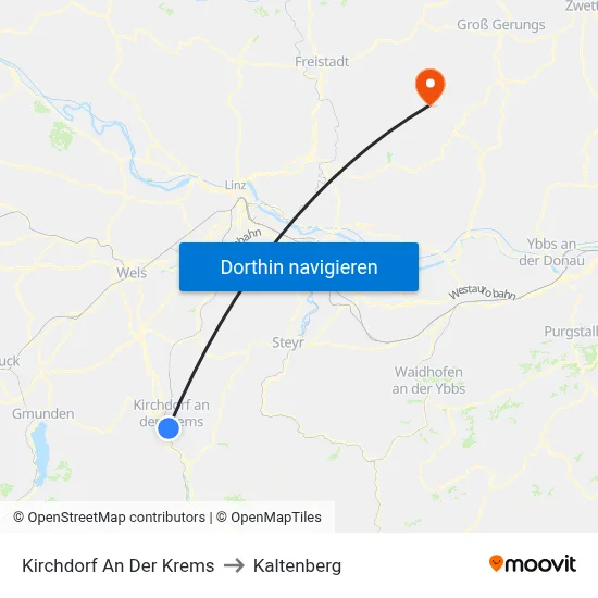 Kirchdorf An Der Krems to Kaltenberg map