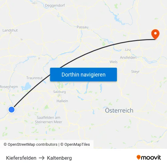 Kiefersfelden to Kaltenberg map
