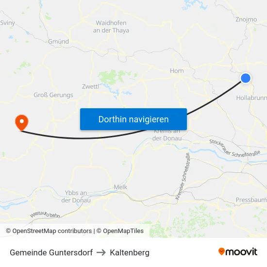 Gemeinde Guntersdorf to Kaltenberg map