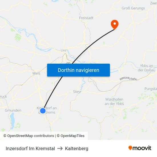 Inzersdorf Im Kremstal to Kaltenberg map