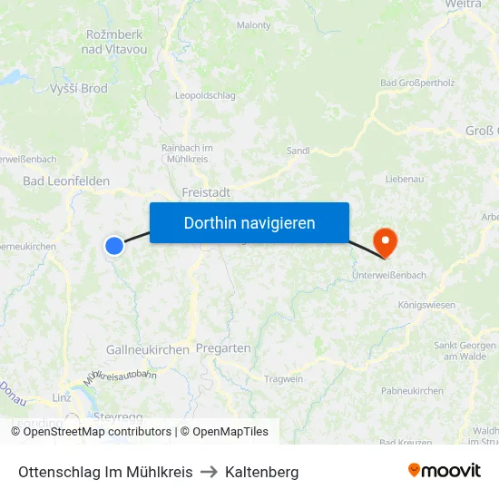 Ottenschlag Im Mühlkreis to Kaltenberg map