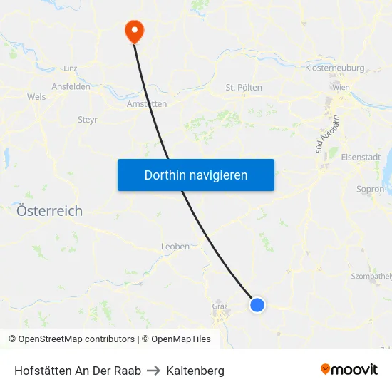 Hofstätten An Der Raab to Kaltenberg map