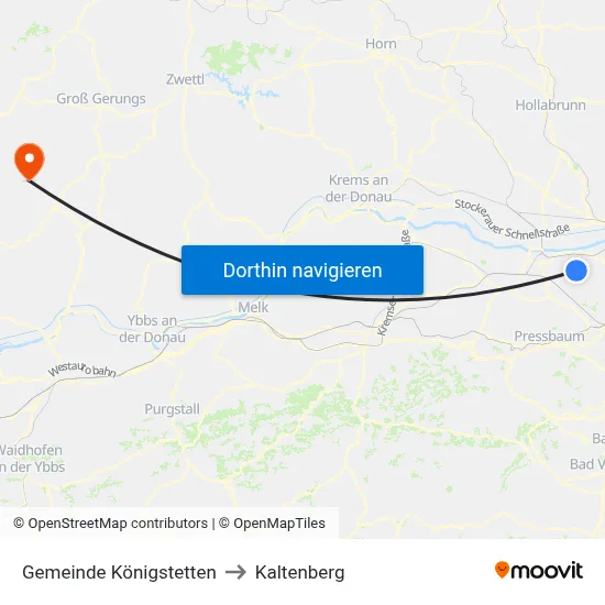 Gemeinde Königstetten to Kaltenberg map