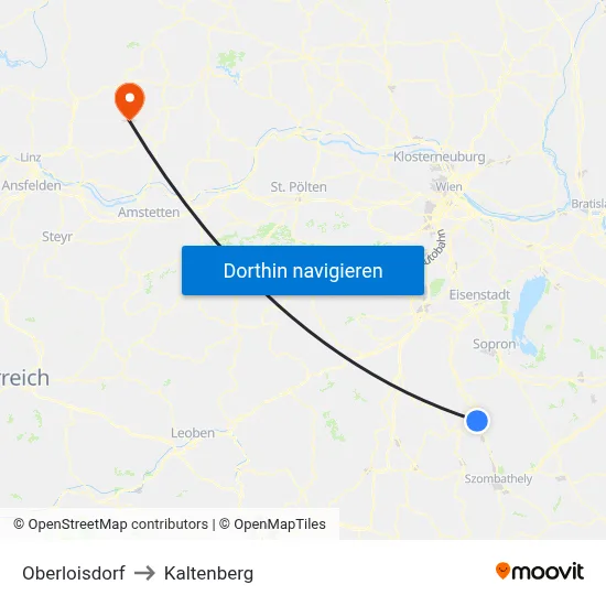 Oberloisdorf to Kaltenberg map