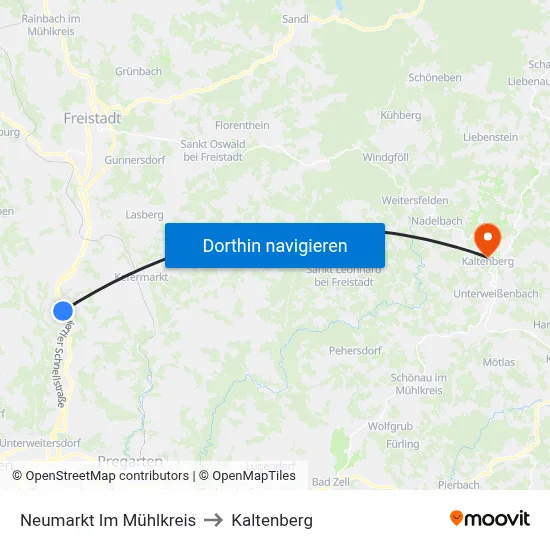 Neumarkt Im Mühlkreis to Kaltenberg map