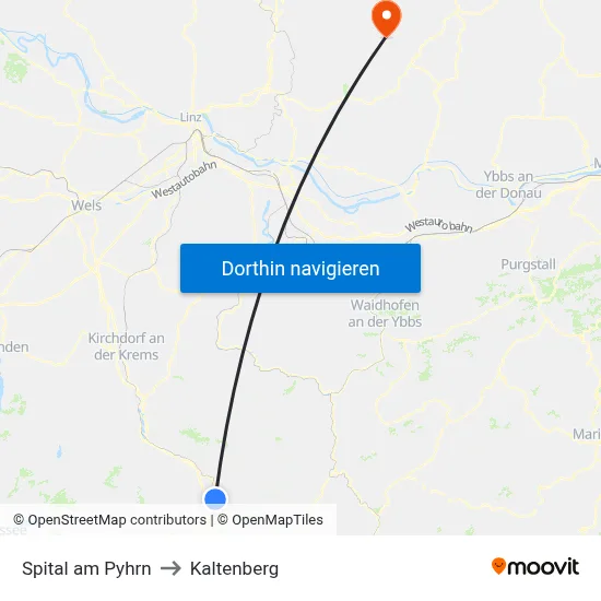 Spital am Pyhrn to Kaltenberg map