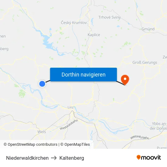 Niederwaldkirchen to Kaltenberg map