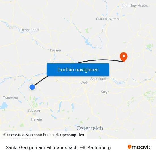 Sankt Georgen am Fillmannsbach to Kaltenberg map