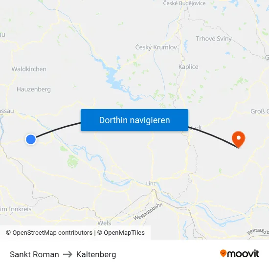 Sankt Roman to Kaltenberg map