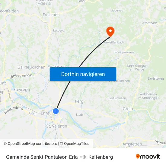 Gemeinde Sankt Pantaleon-Erla to Kaltenberg map