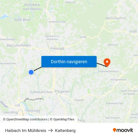 Haibach Im Mühlkreis to Kaltenberg map