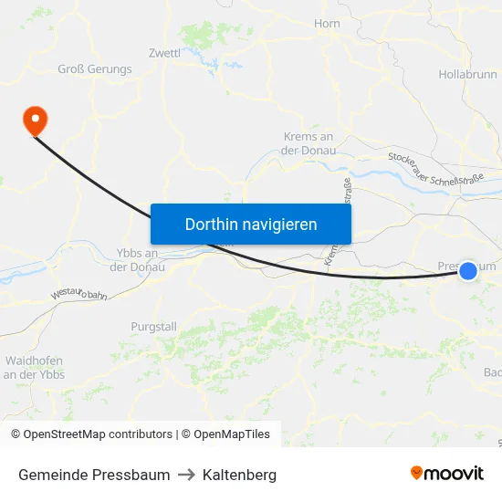 Gemeinde Pressbaum to Kaltenberg map