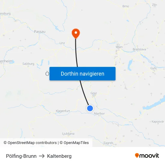Pölfing-Brunn to Kaltenberg map