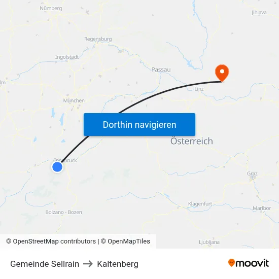 Gemeinde Sellrain to Kaltenberg map