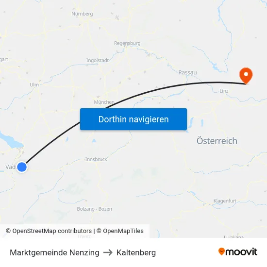 Marktgemeinde Nenzing to Kaltenberg map