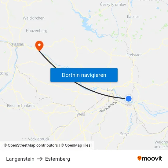 Langenstein to Esternberg map