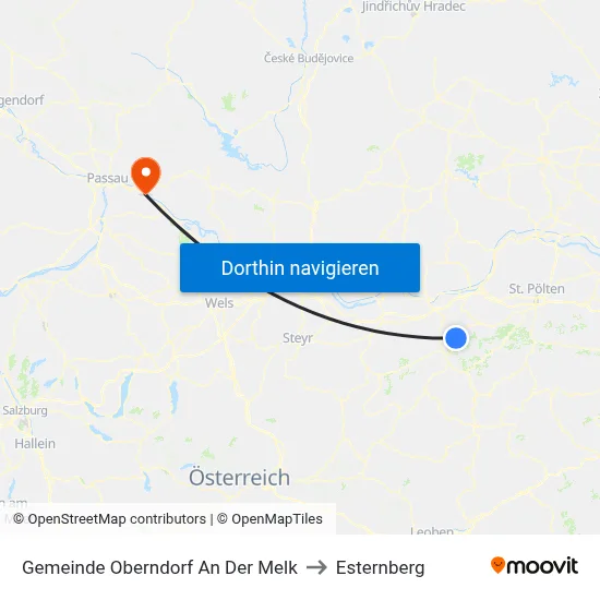 Gemeinde Oberndorf An Der Melk to Esternberg map