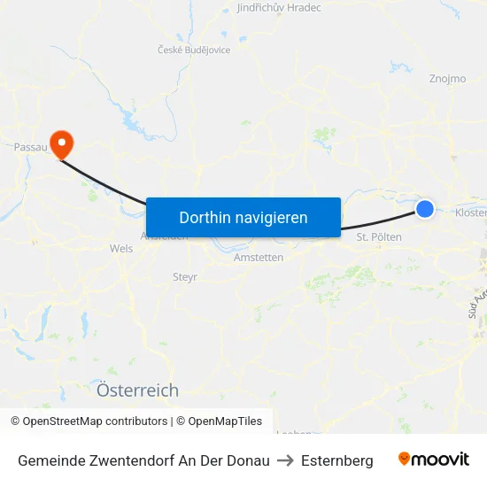 Gemeinde Zwentendorf An Der Donau to Esternberg map