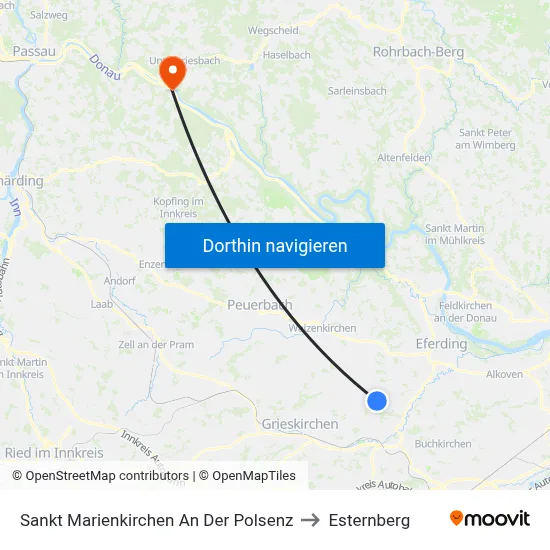 Sankt Marienkirchen An Der Polsenz to Esternberg map
