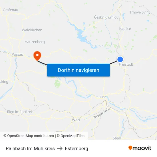Rainbach Im Mühlkreis to Esternberg map