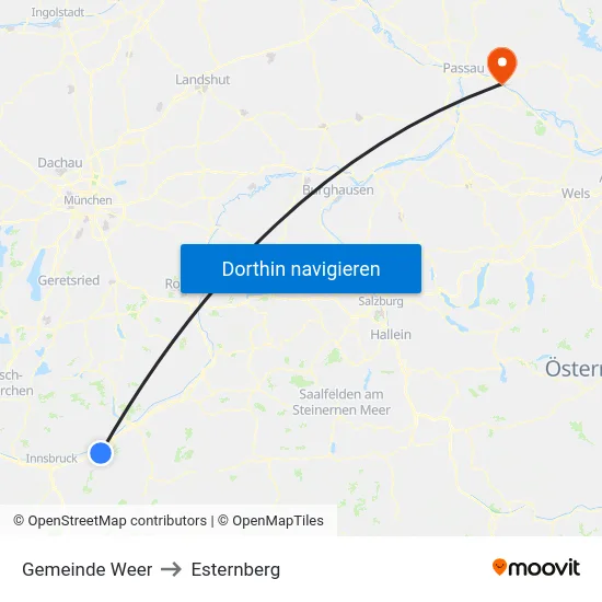 Gemeinde Weer to Esternberg map