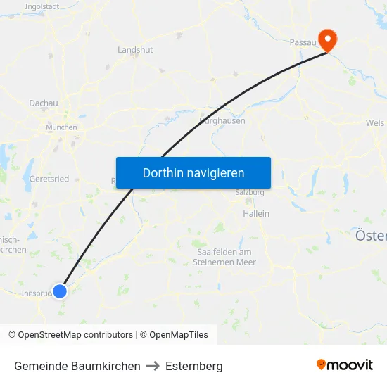 Gemeinde Baumkirchen to Esternberg map