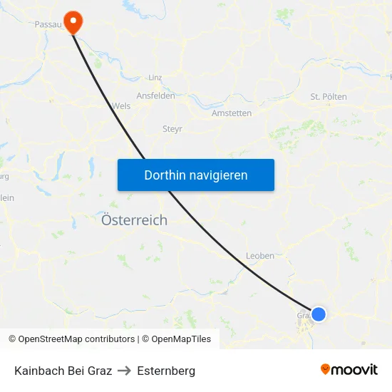 Kainbach Bei Graz to Esternberg map