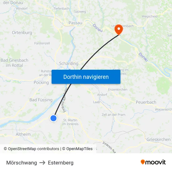 Mörschwang to Esternberg map