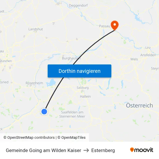 Gemeinde Going am Wilden Kaiser to Esternberg map