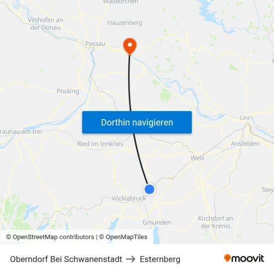 Oberndorf Bei Schwanenstadt to Esternberg map