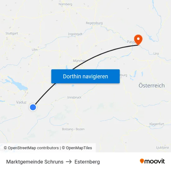 Marktgemeinde Schruns to Esternberg map