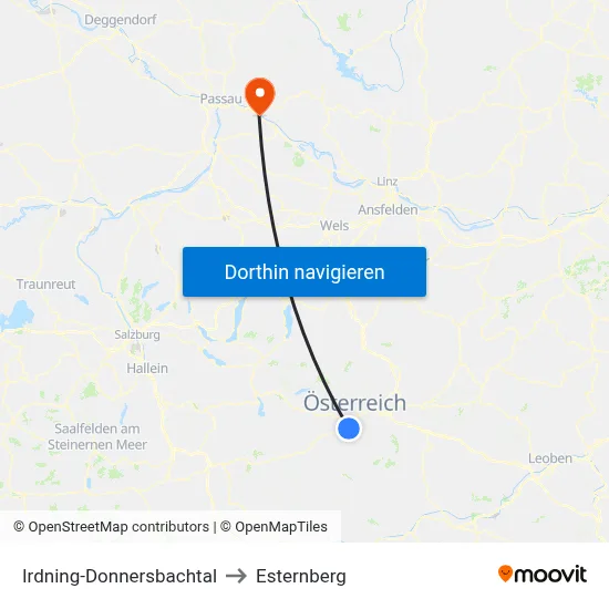 Irdning-Donnersbachtal to Esternberg map