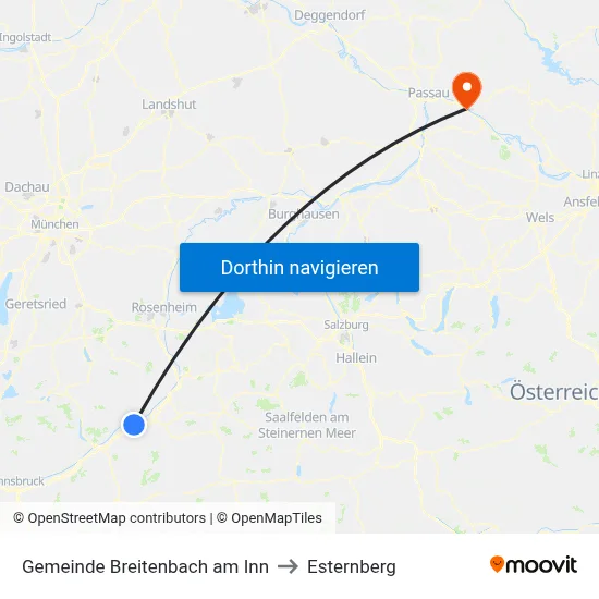 Gemeinde Breitenbach am Inn to Esternberg map