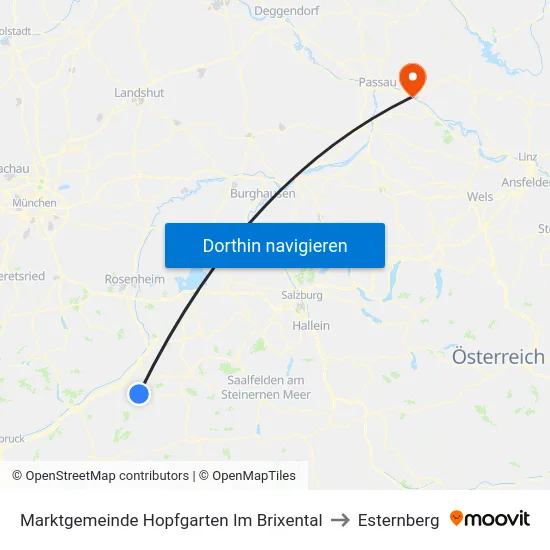 Marktgemeinde Hopfgarten Im Brixental to Esternberg map